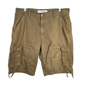 Mens PJ Mark Brown Bermuda Cargo Shorts 13" Inseam 100% Cotton Size 38